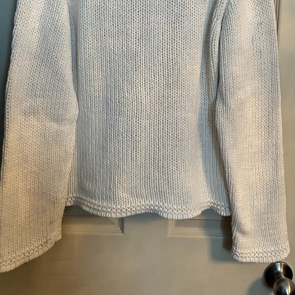 Smart Set White Cardigan with wood buttons and large collar - Picture 7 of 8